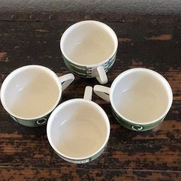 1950s Vintage Colonial Homestead Tea Cups, Green - Picture 2 of 5